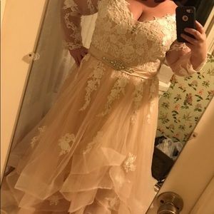 Plus Blush Wedding Dress 22